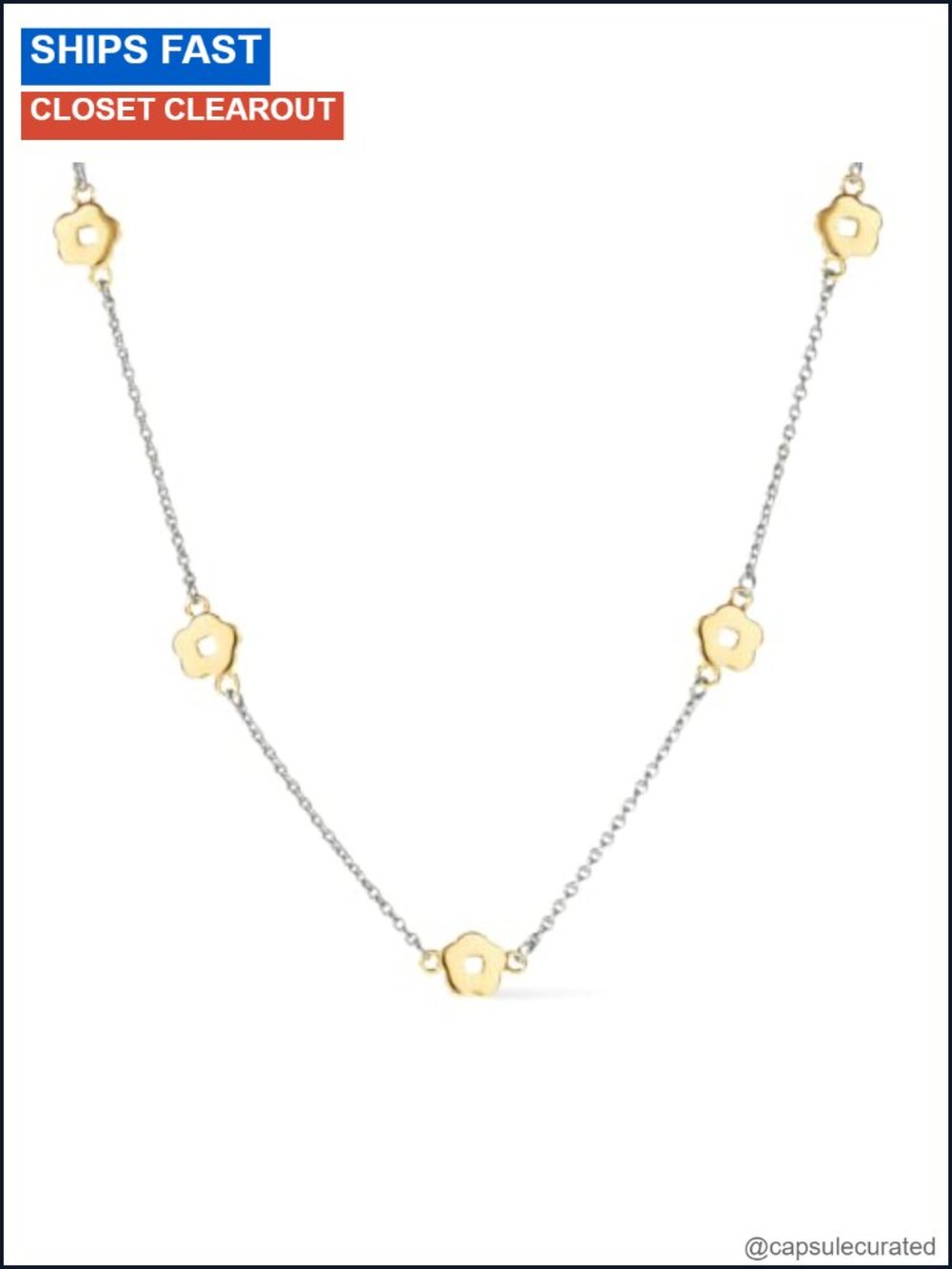 14K Gold Plated Flower Chain Necklace Dainty Layering Jewelry